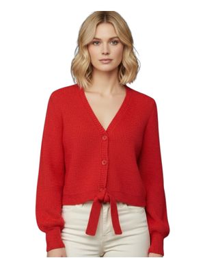 Cardigan damă model scurt, cu nod decorativ 25ALX09005