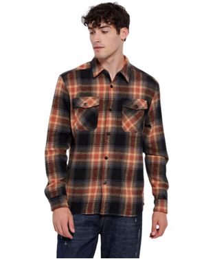 Cămașă bărbați Funky Buddha din bumbac, model în carouri 25ALX06057