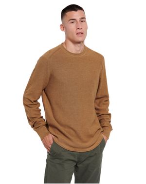 Pulover bărbați Funky Buddha cu textură tricotată, guler rotund 25ALX06070