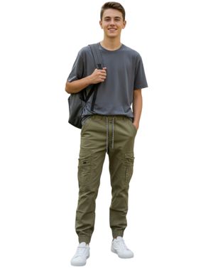 Pantaloni Cargo Khaki  25OFF01002