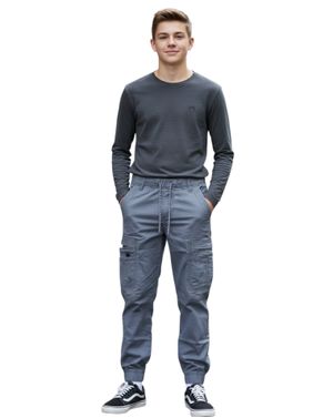 Pantaloni Cargo Gri/Albastru 25OFF01003