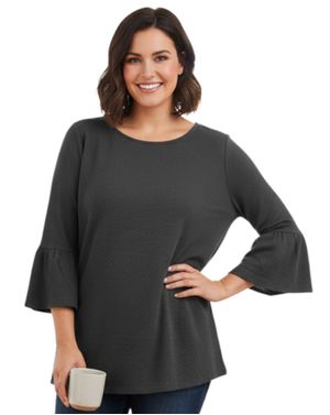 Bluză damă neagră cu mâneci clopot N250720031