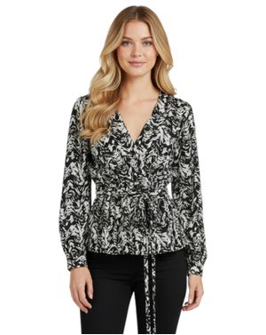 Bluză damă cu imprimeu alb-negru 25MNB14007