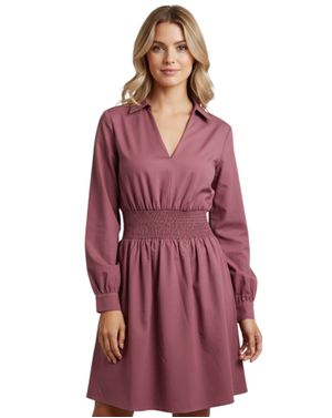 Rochie mini cu talie elastică și guler tip cămașă 25MNB15003