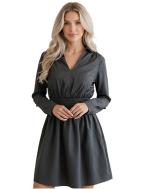 Rochie scurtă cu elastic în talie și decolteu în V 25MNB15004