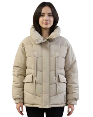 Geacă damă matlasată bej 25MNB22001