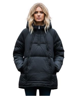 Geacă damă neagră matlasată cu fermoare 25MNB22004