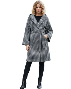 Palton damă cu glugă și cordon 25MNB15007