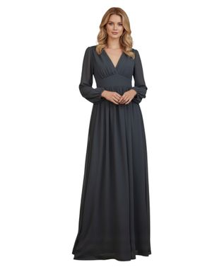 Rochie lungă elegantă neagră 25MNB15008