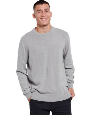 Pulover bărbați Funky Buddha din bumbac, gri deschis 25ALX06069