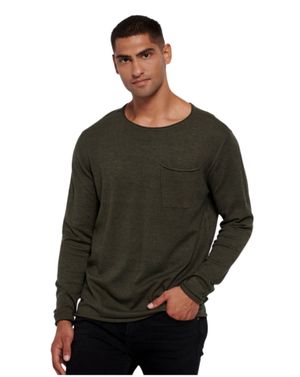 Pulover bărbați Funky Buddha cu buzunar pe piept 25ALX06071