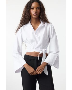 Cămașă cropped cu maneci evazate 25KKW01D73