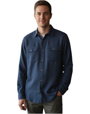 Cămașă bărbătească albastră din bumbac N250725011