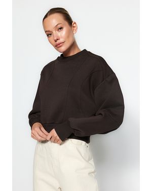 Bluza cu maneca lunga si cusături decorative 25KKW03604