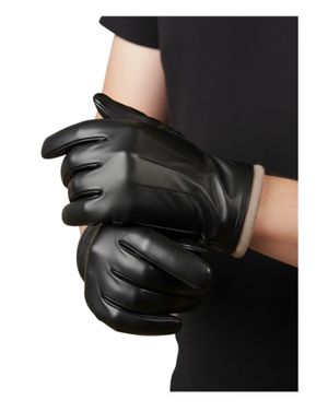 Mănuși bărbați din piele ecologică – Negru 25TAI03006