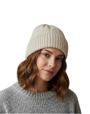 Căciulă cu Tricot Gros și Margine Întoarsă 25MNB27003