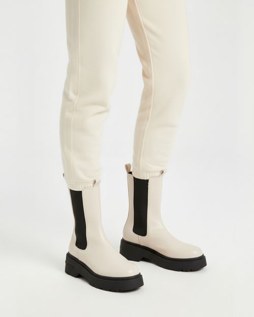 Ghete Chelsea Damă Piele Naturală - Bej 25KKW01009