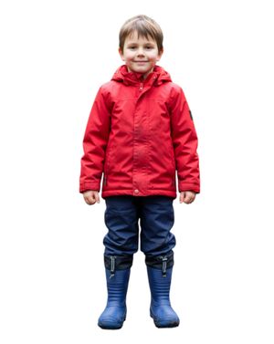 Cizme uni de cauciuc pentru copii cu manșetă neagră 25HAT17011