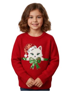 Pulover cu tematica de iarna pentru fete 24MKF02007