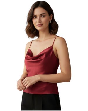 Top de Damă Satinat Roșu 24POS47048