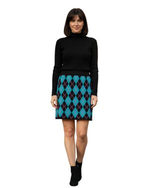 Fustă tricotată cu model argyle 25MEX17033