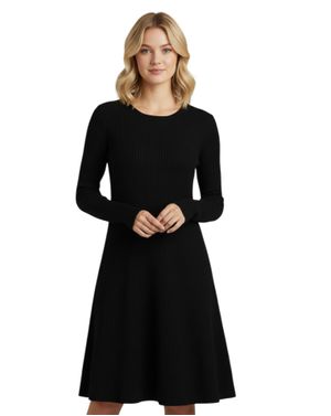 Rochie neagră din bumbac 24MKF05015