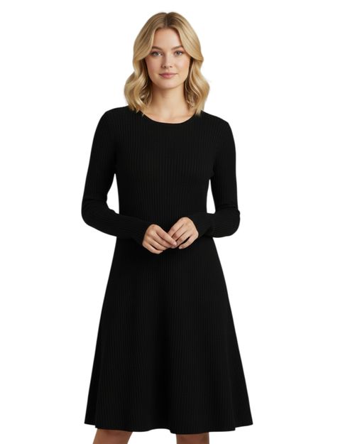 Rochie neagră din bumbac 24MKF05015