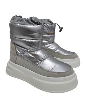 Cizme de iarnă argintii cu talpă groasă 25ANT02023