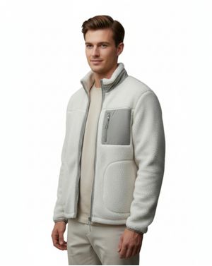 Jachetă Fleece Bărbați Tip Teddy Bej 25SMA03018