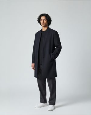 Palton Bărbați Albastru Marin din Amestec de Lână 25SMA03020