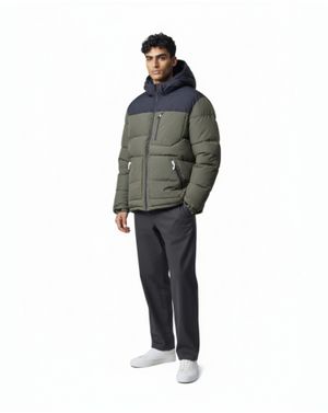 Geacă Bărbați Puffer Matlasată - Verde/Negru 25SMA03021