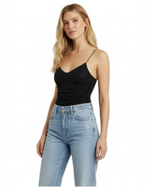 Body Damă Negru cu Paiete și Bretele Subțiri 25ALX09052