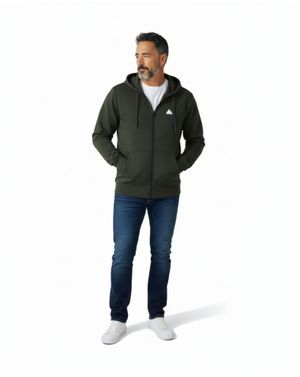Hanorac Bărbați Verde Închis cu Fermoar din Bumbac 25KOSD1001