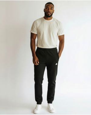 Pantaloni Trening Bărbați Negri din Bumbac cu Buzunare 25KOSD5001