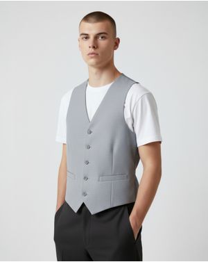 Vestă Costum Bărbați Gri 25MEX17037