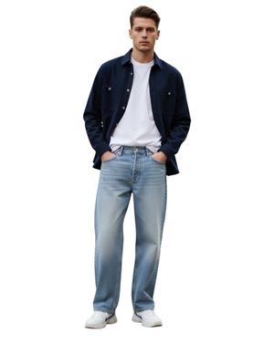 Jeans din bumbac cu croială dreaptă 25SMA03051