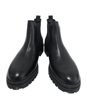 Ghete de damă negre din piele naturală 26ANT01007