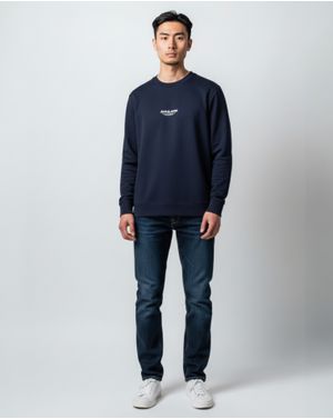 Bluză Bărbați Albastru Marin Navy din Bumbac 25SMA03040