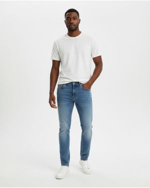 Blugi Bărbați Albaștri Slim Fit din Denim Elastic 25SMA03037