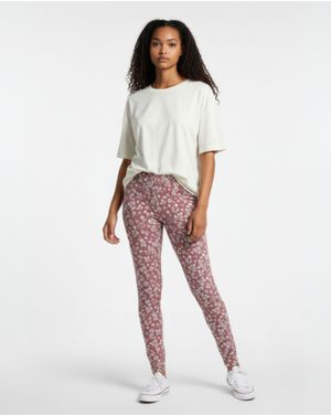 Pantaloni Pijama Damă Roz cu Imprimeu Floral din Bumbac 25MUR28010