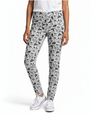 Pantaloni Pijama Damă Gri Bumbac Imprimeu Dinozauri 25MUR28008