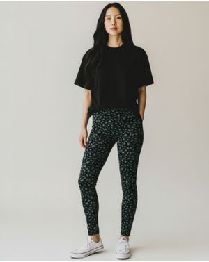 Pantaloni Pijama Damă Negri cu Imprimeu Spațial Bumbac 25MUR28007