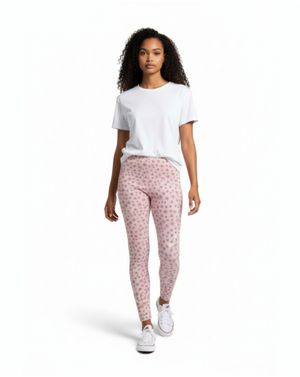 Pantaloni Pijama Damă Roz Textură Waffle Imprimeu Floral 25MUR27003