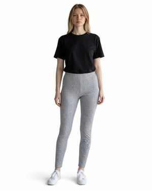 Pantaloni Pijama Damă Gri Bumbac Imprimeu Text Grafic 25MUR27001