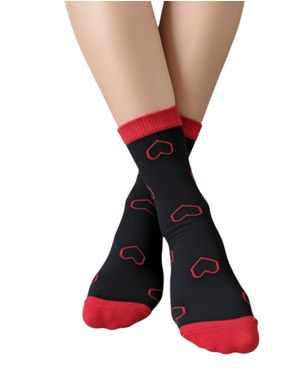 Șosete damă cu model inimioare 25TAI20001