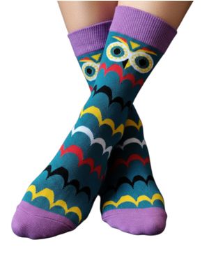 Șosete damă cu model bufniță 25TAI20006