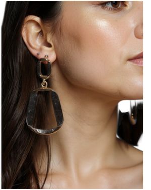 Cercei geometrici negri cu finisaj lucios 25TAI35003