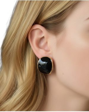 Cercei cu inserție neagră și contur auriu 25TAI35014