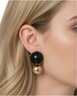 Cercei damă negri cu elemente aurii 25TAI35021