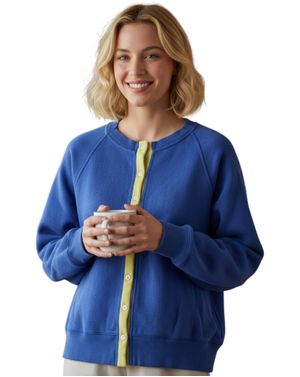 Jachetă damă din bumbac cu nasturi decorativi N251023001